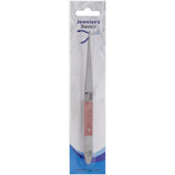 Jeweler's Basics® - Tweezers, Cross Lock Straight With Fiber Grips - 6.5"